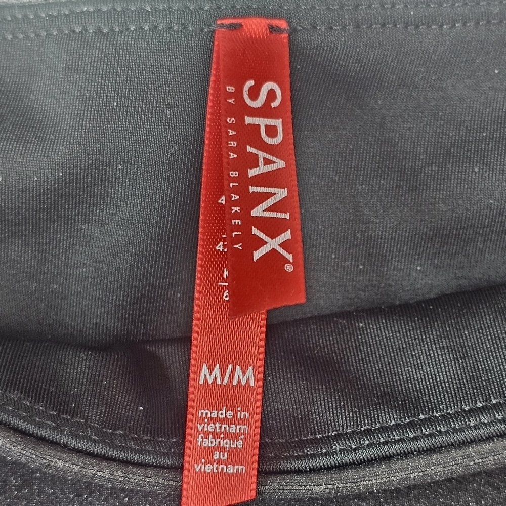 Spanx Shiny Leggings Women’s Medium Stretch Spandex Comfort Faux leather tights - Picture 2 of 8